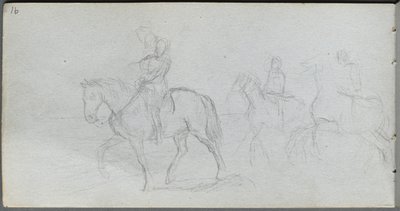 スケッチブック、91ページ：乗馬の図。 作： Jean Louis Ernest Meissonier