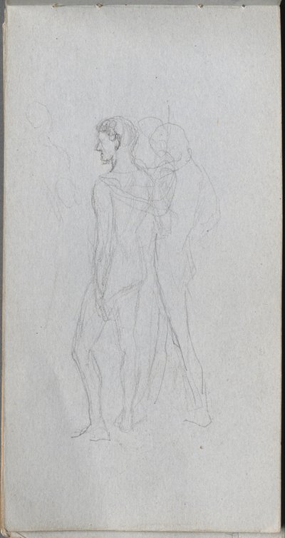 スケッチブック、92ページ：2つのヌード。 作： Jean Louis Ernest Meissonier
