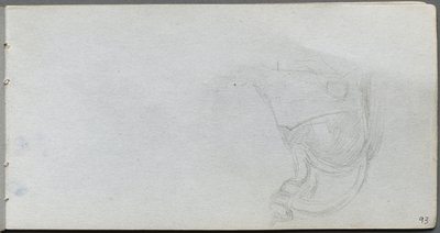 スケッチブック 93ページ：サドルの習作 作： Ernest Meissonier