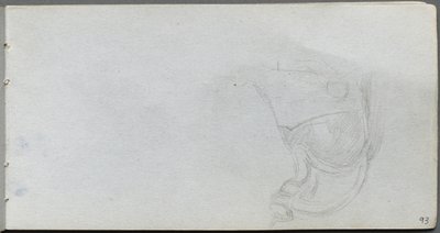 スケッチブック、93ページ：サドルの研究。 作： Jean Louis Ernest Meissonier