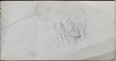 スケッチブック、98ページ人物の習作 作： Ernest Meissonier