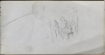 スケッチブック、98ページ：図の研究。 作： Jean Louis Ernest Meissonier