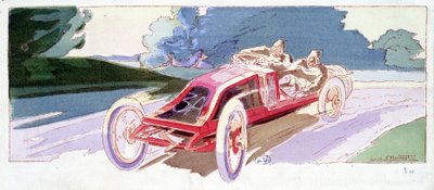 サルトサーキットでのルノー走行 作： Ernest Montaut