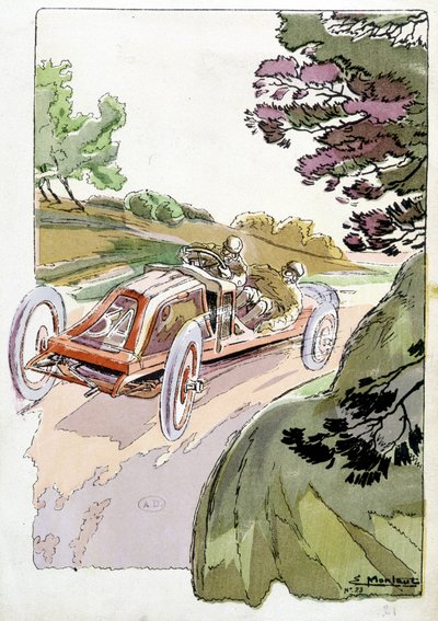 サルトサーキットでのルノー走行 作： Ernest Montaut