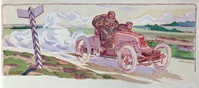 アンリフルニエが1901年にパリ-ベルリンの集会に出場したモースで、1910年頃 作： Ernest Montaut