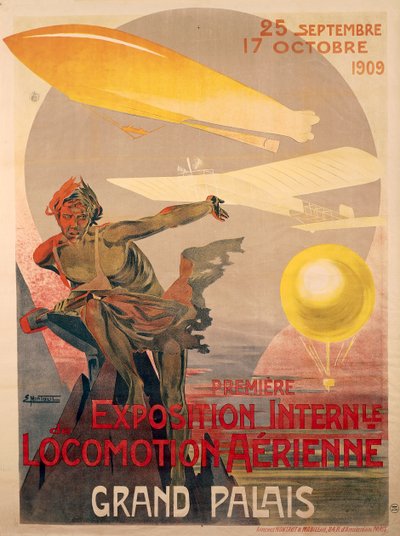 第1回国際空中運動展のポスター（9月25日～10月17日 作： Ernest Montaut