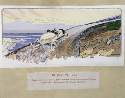 レース：モン・ヴァントゥーにて - アーネスト・モントー（1878-1909）のドローイング。 作： Ernest Montaut