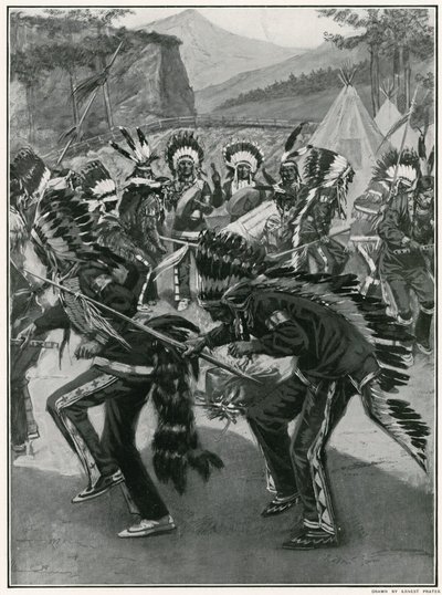 赤いインディアンの絵のようなダンス 作： Ernest Prater