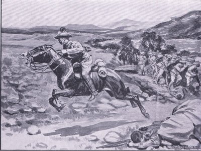 ボディーガードのキャプチャ：プレトリア後：ゲリラ戦争、1902年からのイラスト 作： Ernest Prater