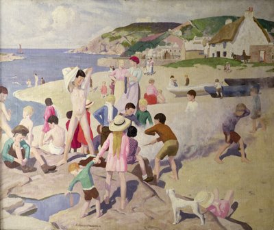 ビーチシーン、1925年頃 作： Ernest Procter