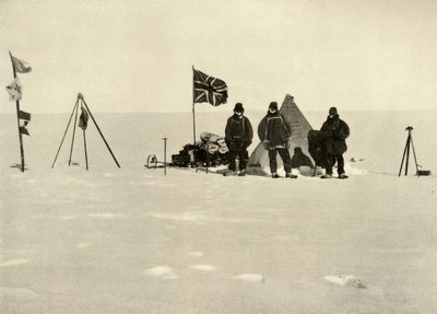 「高原のクリスマス キャンプ」、1908 年 12 月、1909 年 作： Ernest Shackleton