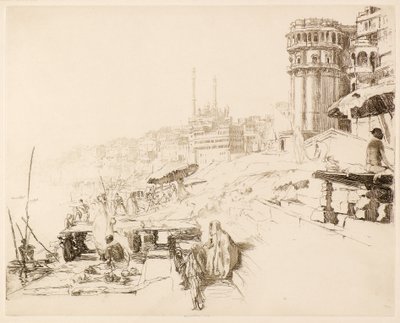 モスクと寺院、20 世紀 (エッチングとドライポイント) 作： Ernest Stephen Lumsden