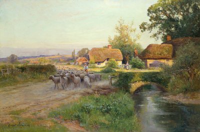 フォールドに戻る（キャンバスに油彩） 作： Ernest Walbourn