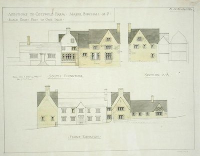 グロスターシャー州、コッツウォルズファームに増設 作： Ernest William Gimson