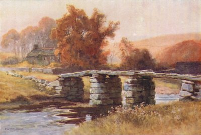 クラッパー橋、ポストブリッジ (カラーリソ) 作： Ernest William Haslehust