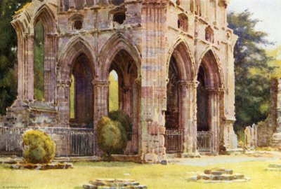 Dryburgh Abbey: The Tomb of Sir Walter Scott (カラー リソ) 作： Ernest William Haslehust