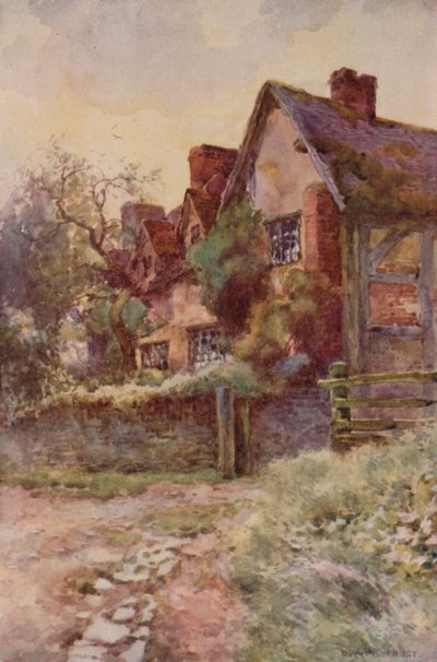 メアリー・アーデンの家、ストラットフォード・オン・エイボン（カラーリソ） 作： Ernest William Haslehust