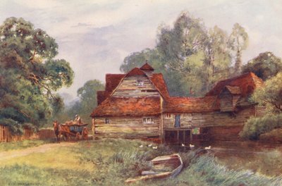 テムズ川メイプルダム工場（カラーリトグラフ） 作： Ernest William Haslehust