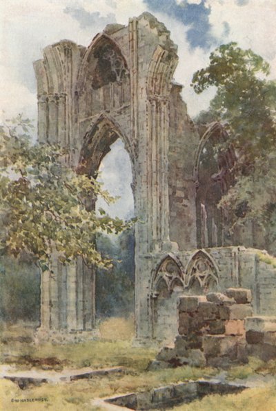 聖マリア修道院の廃墟（カラーリソ） 作： Ernest William Haslehust