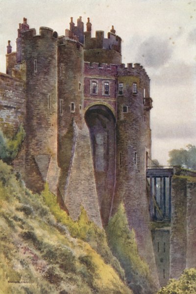 巡査の塔、ドーバー城 (色リソ) 作： Ernest William Haslehust