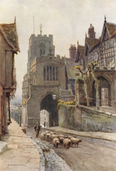 ワーウィックの西門（カラーリソ） 作： Ernest William Haslehust