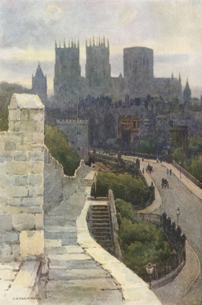 市壁からのヨーク（カラーリソ） 作： Ernest William Haslehust