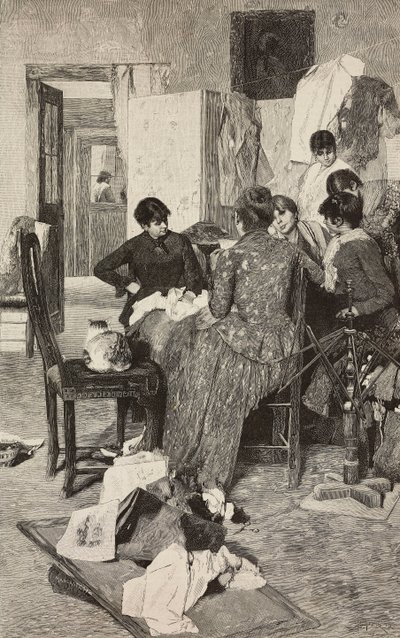 El me dise la so rossa、手紙を読む女性、Giacomo Favretto の絵画、L
