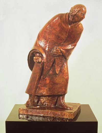 杖を持つ老婦人、1913年（ブロンズ） 作： Ernst Barlach