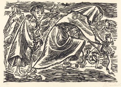 ドッグキャッチャー、1919年。 作： Ernst Barlach