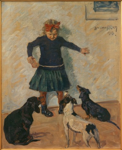 犬を持つ少女 作： Ernst Bischoff Culm