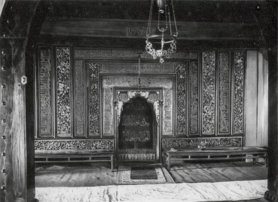 廣州、李培世、廣通、大モスクの聖なる龕（モノクロ写真） 作： Ernst Boerschmann