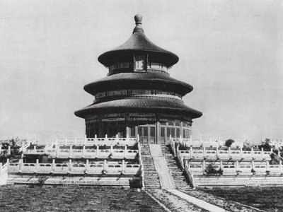北京、天壇、池里、天壇、年中祈祷殿（モノクロ写真） 作： Ernst Boerschmann