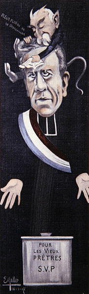 ジョルジュ・クレマンソーから慰問を受けるアッベ・ルミエール 作： Ernst Emmanuel Muller