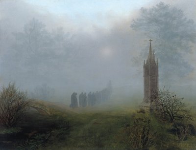霧の中の行列、1828 作： Ernst Ferdinand Oehme
