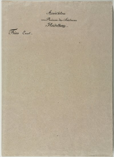 ハイデルベルク城の6つのビュー：ラッパー、1820年。 作： Ernst Fries