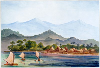 村、スマトラ、インドネシア、1906 作： Ernst Haeckel