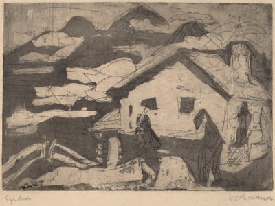 霧の中の山小屋、1920年。 作： Ernst Ludwig Kirchner