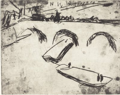 皇太子堤防の橋 Brucke am Kronprinzen Ufer、1909 年。 作： Ernst Ludwig Kirchner