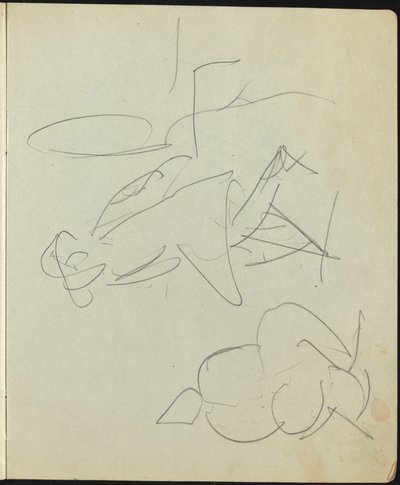 スケッチブックのダンサーとパフォーマーのページ、c。 1911年。 作： Ernst Ludwig Kirchner