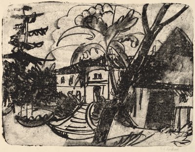 マナーハウスのあるデンマークの農場、1912年。 作： Ernst Ludwig Kirchner
