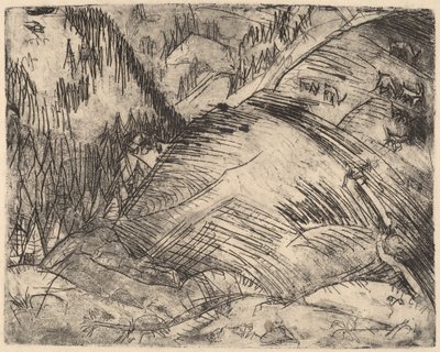 ヤギのいる山の斜面、1920 年。 作： Ernst Ludwig Kirchner