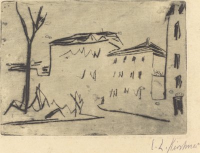 ドレスデン Strassenecke ドレスデンの街角、1909 年。 作： Ernst Ludwig Kirchner
