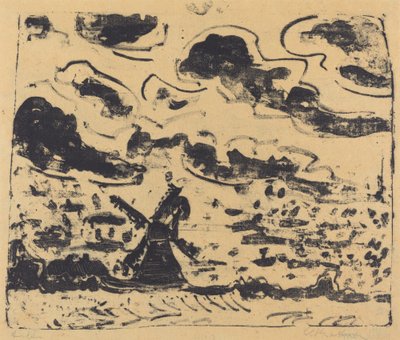 1908 年、フェーマルンのブルク近くの風車。 作： Ernst Ludwig Kirchner