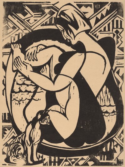 バスタブの中の女性、1936 年。 作： Ernst Ludwig Kirchner