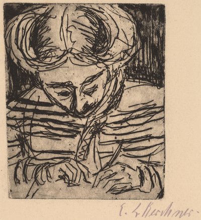 若い女の子の絵、1906年。 作： Ernst Ludwig Kirchner