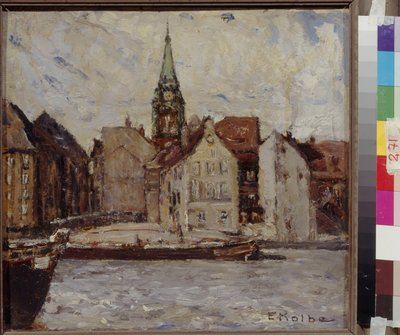 Kolbe, Ernst (1876-1945)のNeukoelln (New Coelln)。厚紙に油彩, 寸法 : 37,5x40.モスクワ、国立A.プーシキン美術館 作： Ernst Kolbe