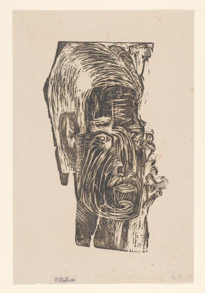 見知らぬ男の肖像 作： Ernst Ludwig Kirchner (signed by artist)