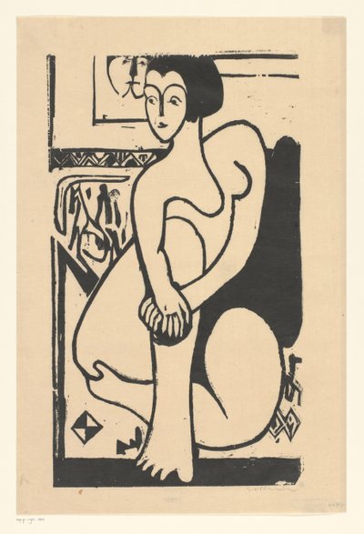 座っているヌード 作： Ernst Ludwig Kirchner (signed by artist)
