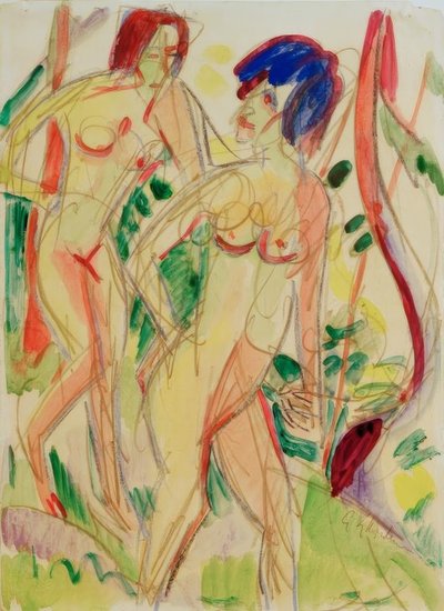 森の中のファイル、青 作： Ernst Ludwig Kirchner