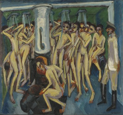 シャワーを浴びる砲兵 作： Ernst Ludwig Kirchner